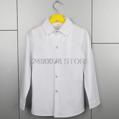 White Shirt For boys long sleeve School Boys Dress Shirt Children Baby Blouse Clothe for Kids boys birthday Formal Shirts