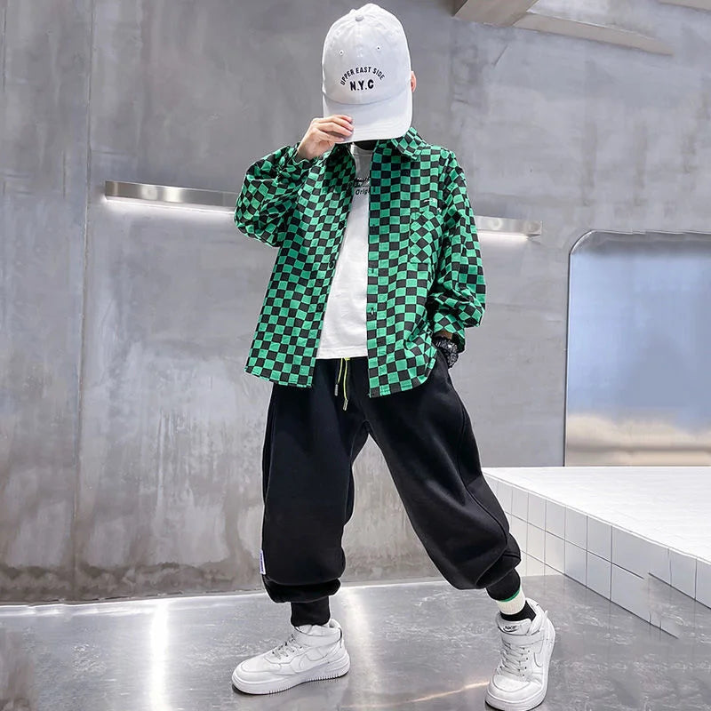 Boys Baby's Kids Blouse Coat Jacket Outwear Cotton 2024 Vintage Spring Autumn Shirts Outwear Teenagers Overcoat Children's Cloth