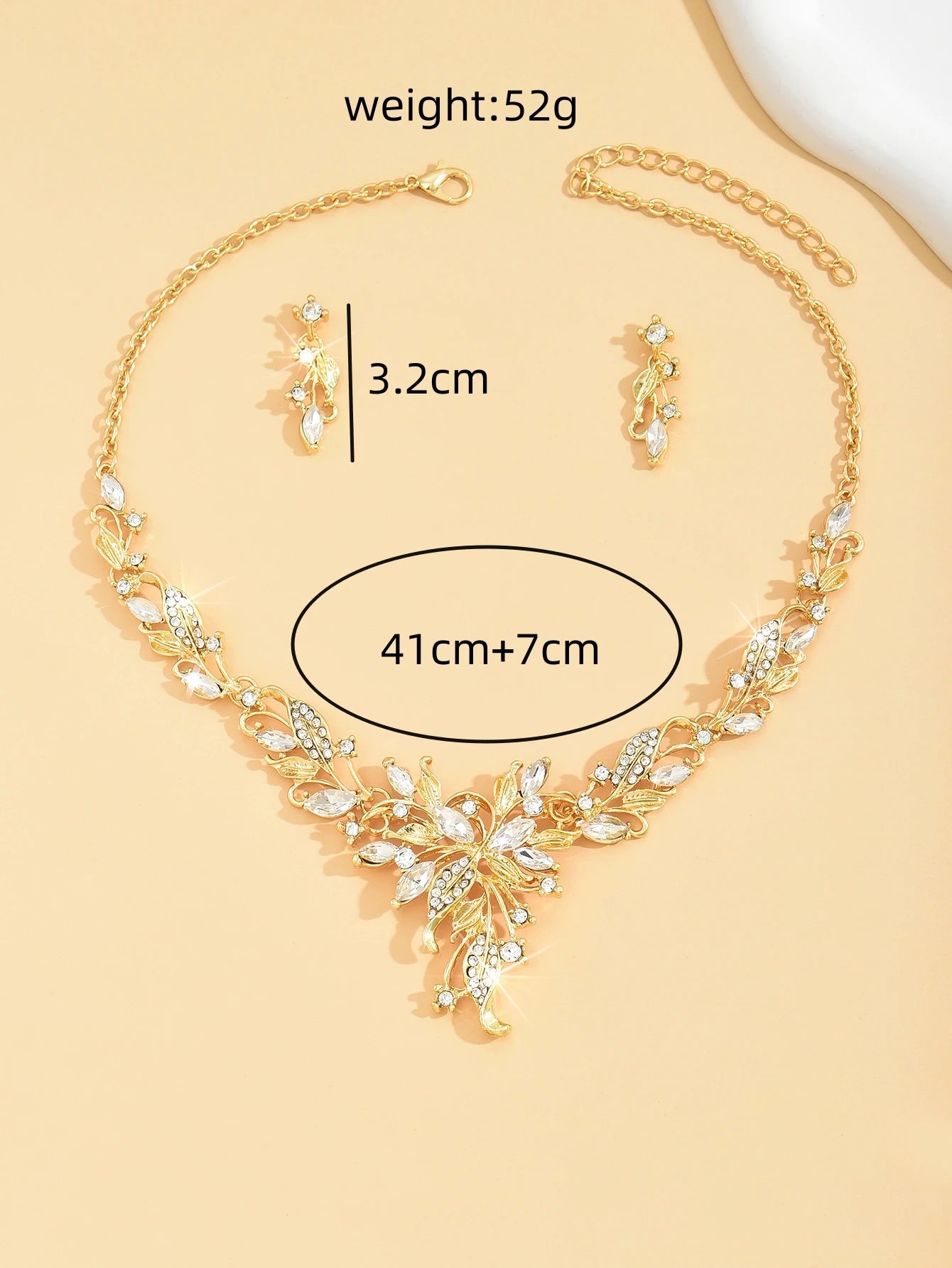 Trendy 3-Piece Women's Floral Jewelry Set: Earrings & Necklace for Weddings and Parties