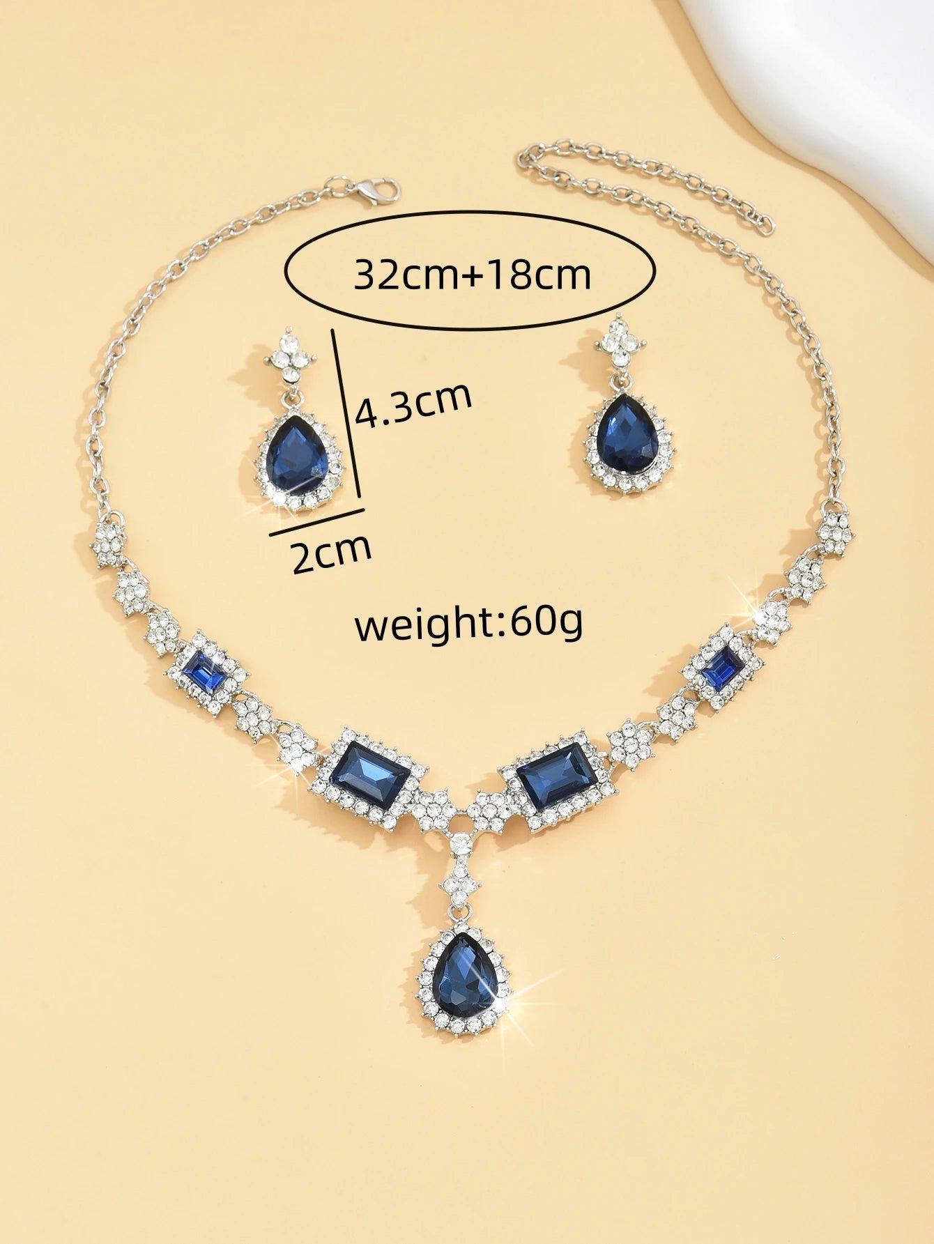 Elegant 3-Piece Women's Geometry Water Drop Necklace and Earrings Jewelry Set for Bridal Parties and Special Occasions