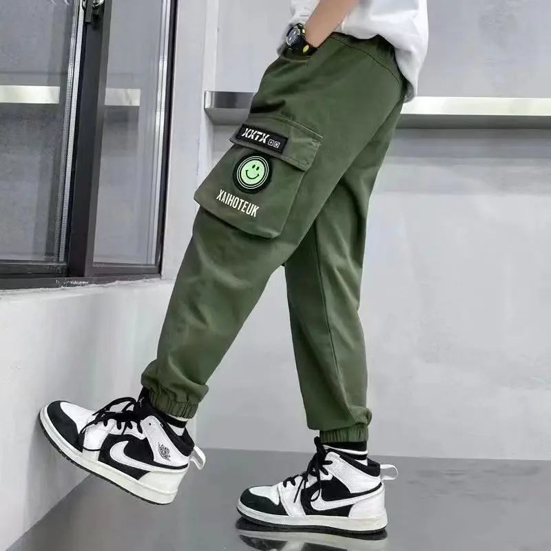 New Spring and Autumn Children's Teenage Boys Casual School Sports Pants Korean Pants Jogging Children's Jogging Sports Pants